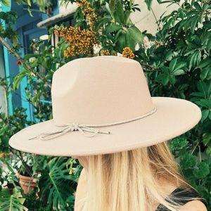 Cream Tan Rancher Allover Rhinestone Bow Band Coquette Girl Western Teardrop Hat